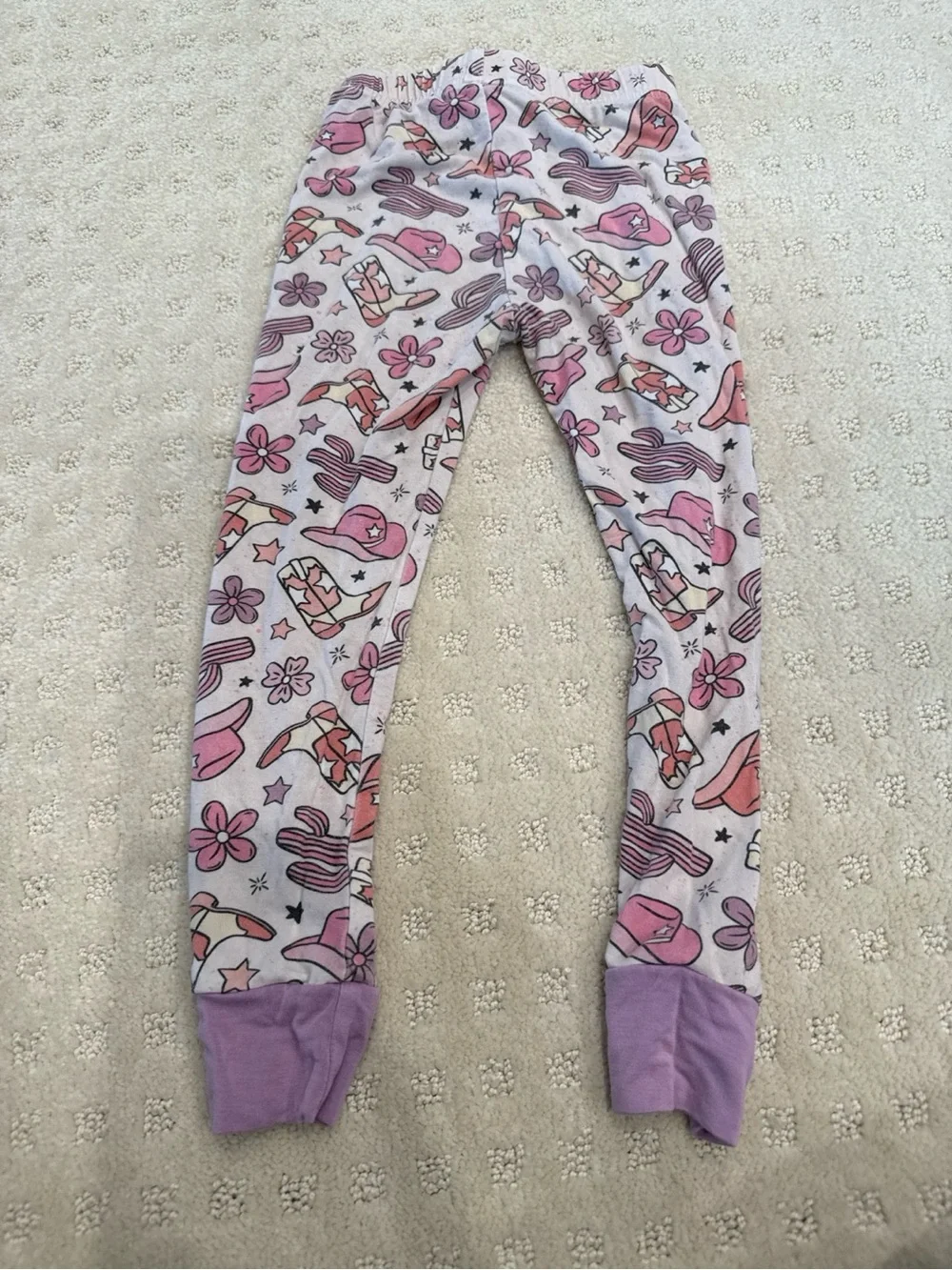 Caden Lane Bamboo Pajama Set 3T Pink Cowgirl Western Boots Hats Cactus